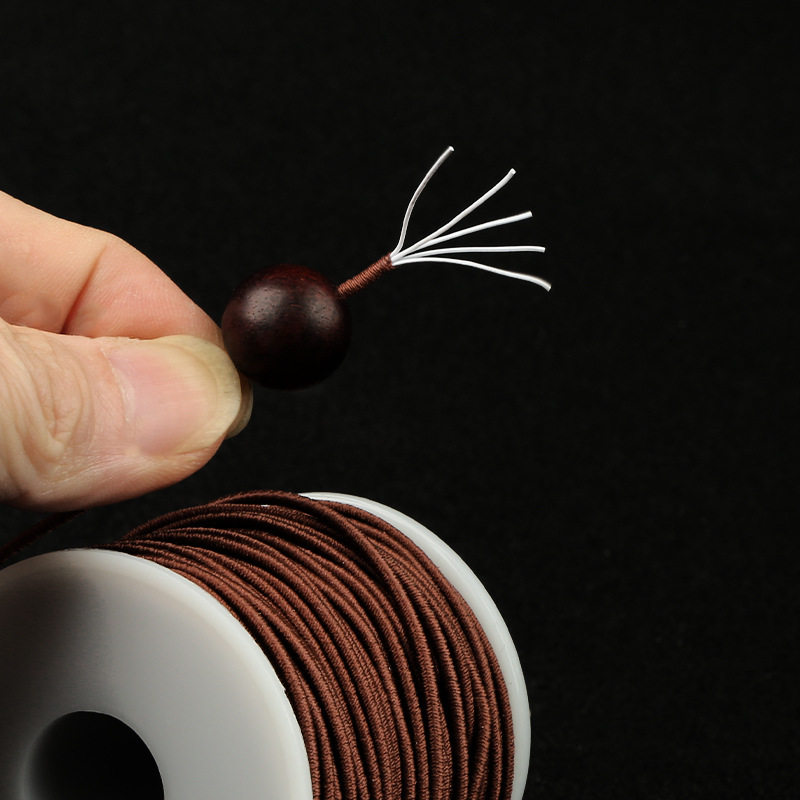 New core-wrapped Buddhist prayer bead elastic string 50-meter / 100-meter cultural play bracelet elastic string elastic band Specification image