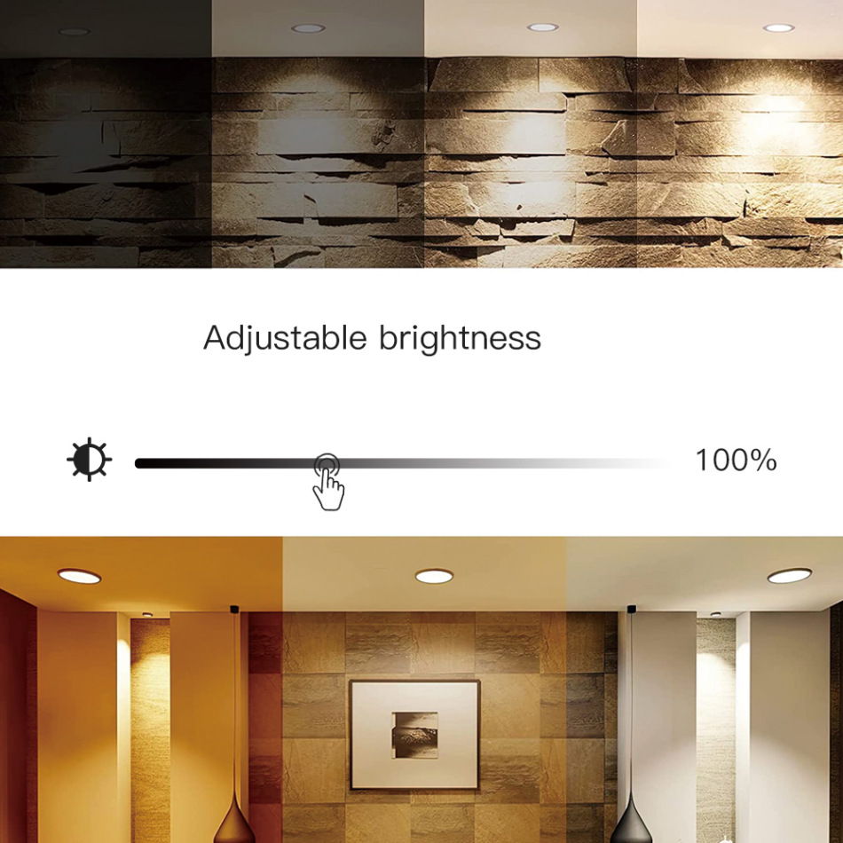 ZigBee smart downlights, graffiti smart spotlights, ZigBee3.0 protocol, directly connected to Alexa and controlled by multiple gateways Specification drawing