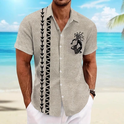 Cross-border bestseller 2025 new fashion trend Casual versatile digital 3D printed short-sleeved men's casual shirt Summer thumbnail