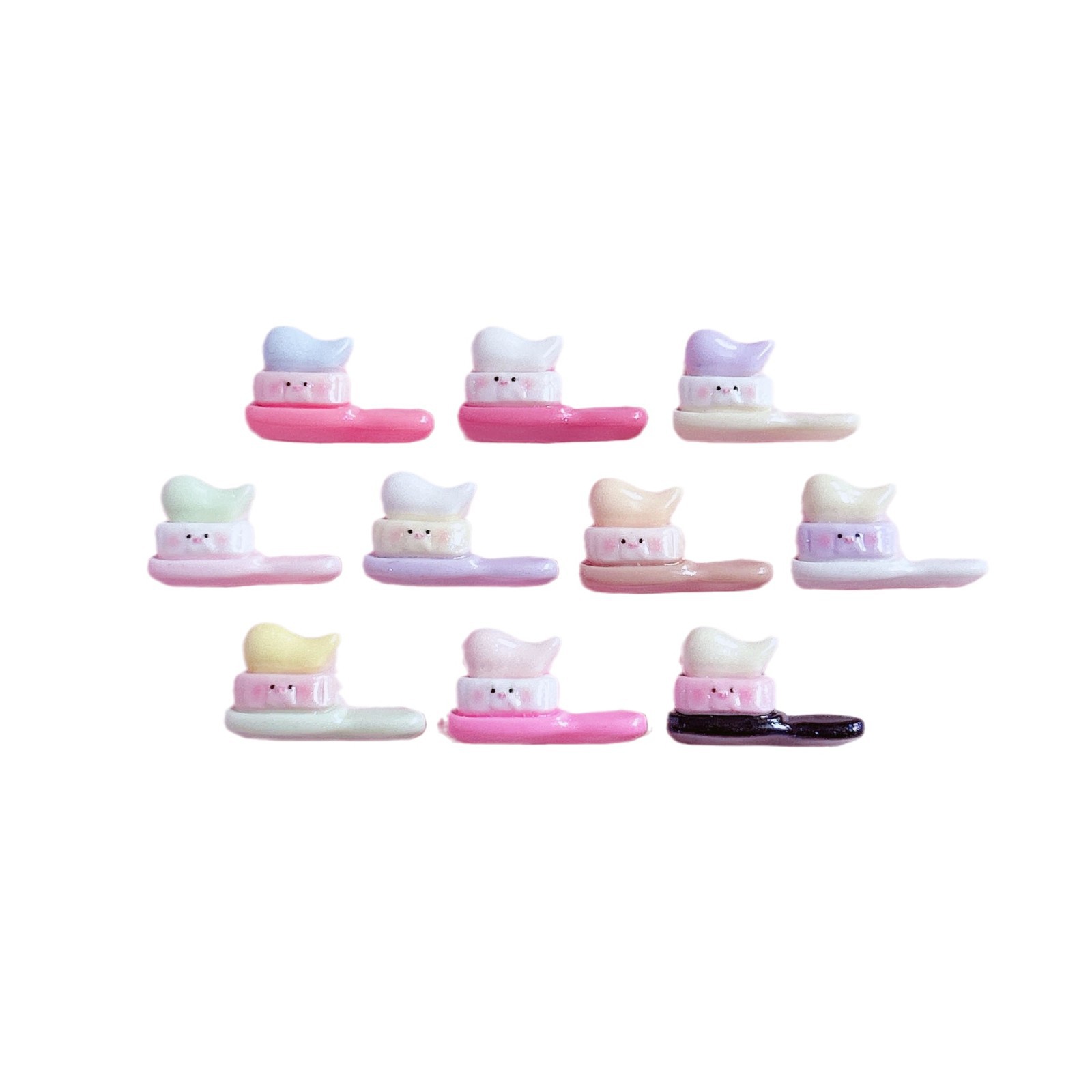 Cute mini toothbrush decoration, diy hair accessory, hair clip decoration, mouthwash cup accessory, handcrafted creative matching stickers Item Picture