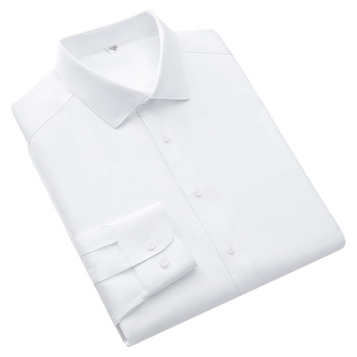 High-end long-sleeved men's shirt, 200S four-ply all-cotton ready-to-wear white shirt without ironing, men's corporate and bank work uniforms Item Picture