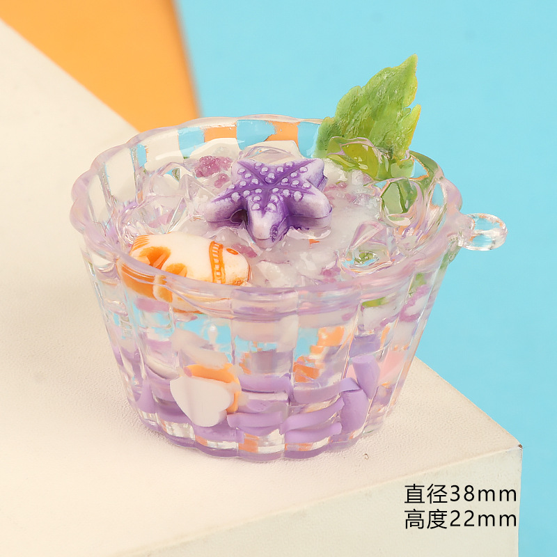 Three-dimensional creative luminous smoothie cups, diy food and play accessories, keychains, pendants, resin resin ornaments pic 13