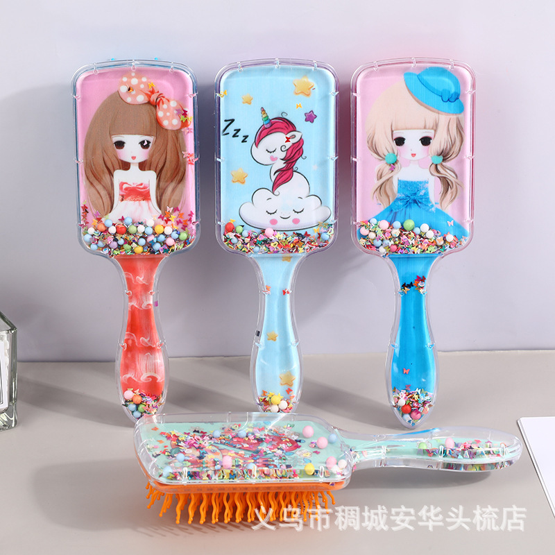 Manufacturers New Cartoon Comb Massage Color Rubber Comb Cute Girl Heart Home Comb details Picture