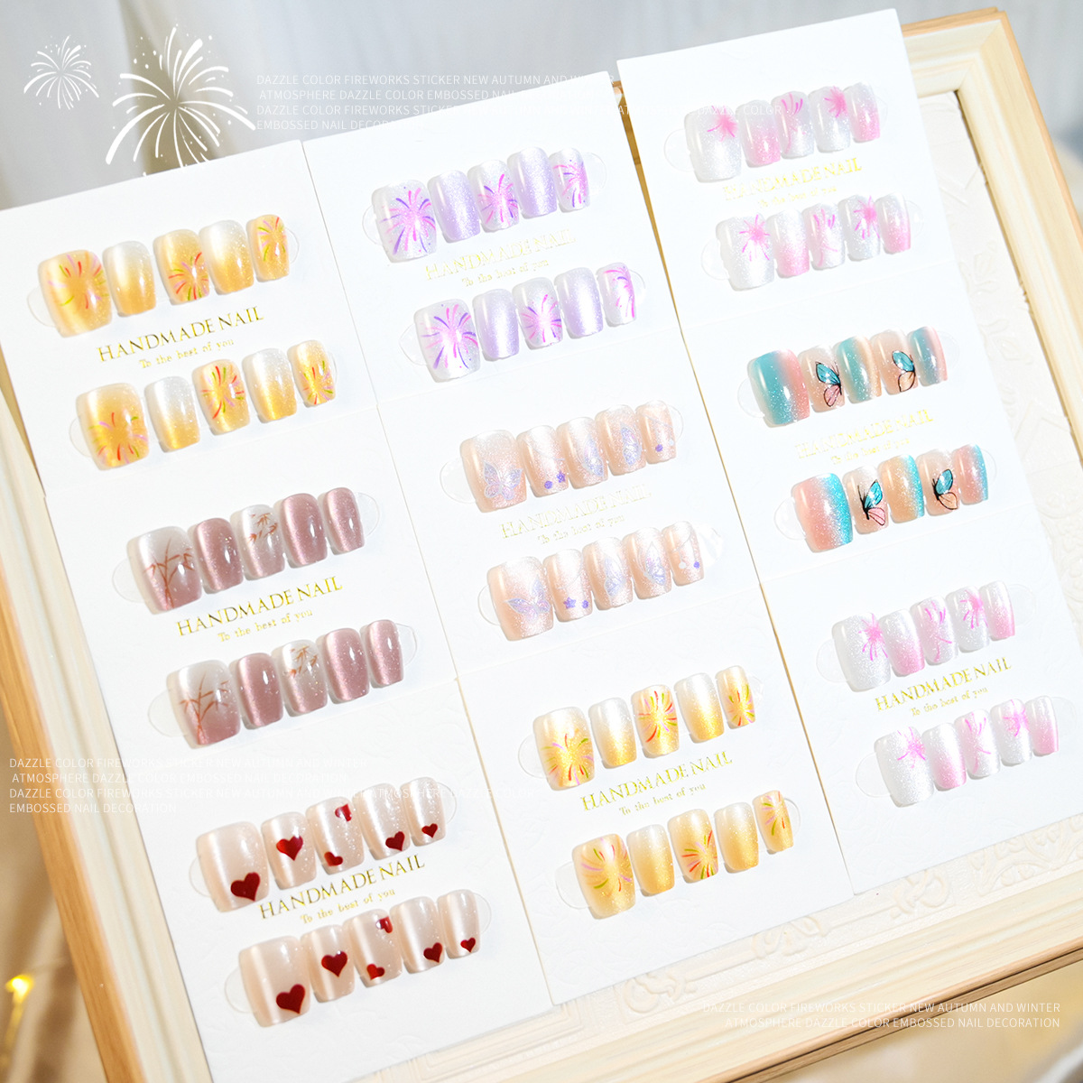 Hot Internet Red Fireworks Wear Nail Nail Patch French Short White High-Grade Waterproof Long-Term Application Scenario