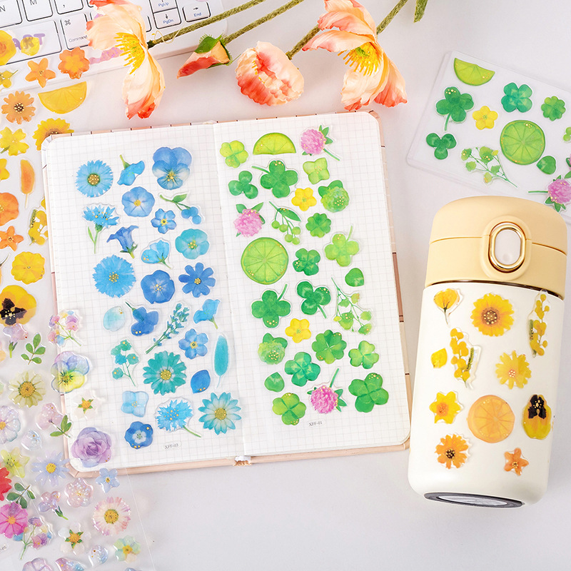 Flower dream resin crystal sticker, gilded transparent three-dimensional decorative planner, mobile phone sticker material, planner sticker details Picture