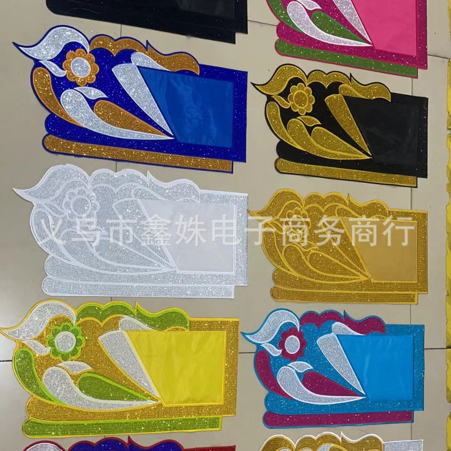 Best-selling multi-color and irregular-shaped embroidered circular collar stage costume accessories