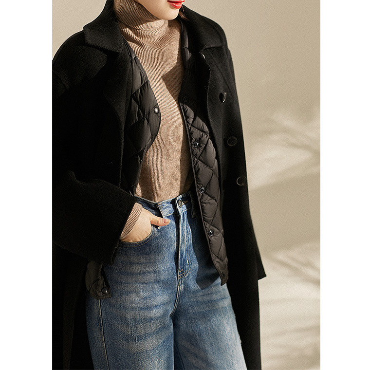 Cold Black Technology Waterproof Diamond Check 95 White Goose Down Light Down Jacket Women's High-End Women's Winter Goose Down Clothing details Picture