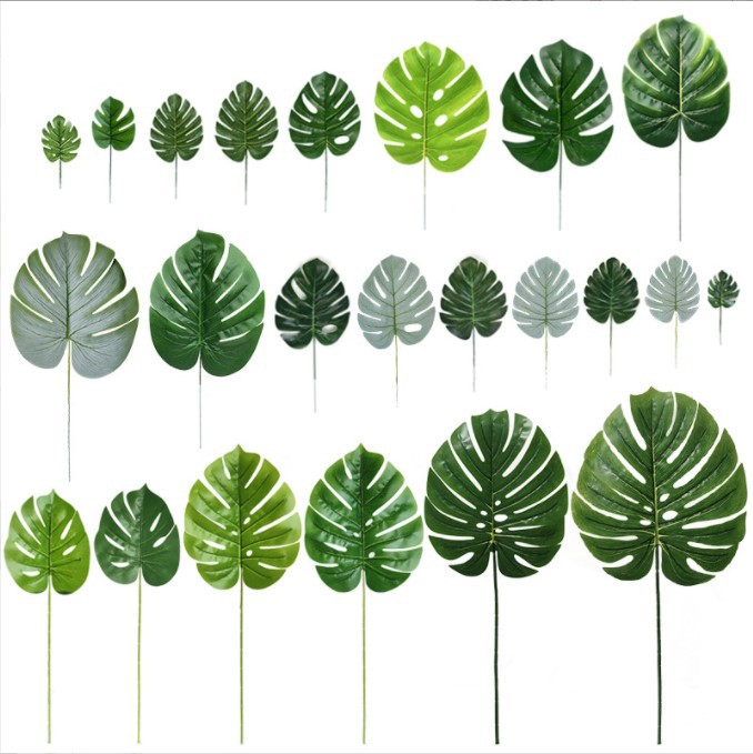 Artificial turtle-back leaves, Amazon cross-border supply, Hawaiian table plant wall, flower arrangement accessories, decorative turtle-back bamboo Specification image
