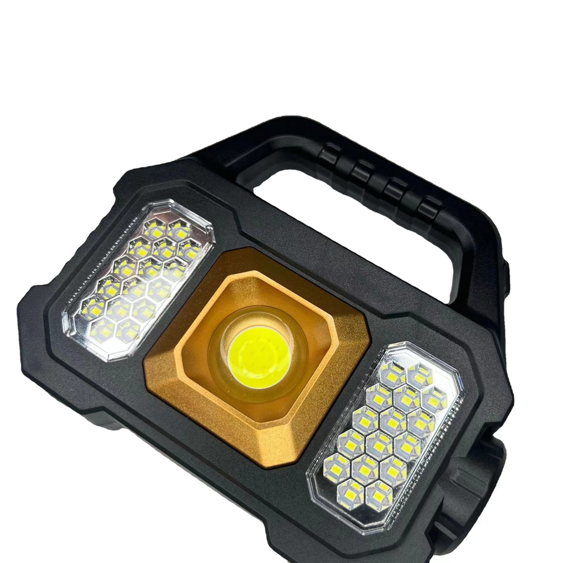 Cross-Border Multi-Function Searchlight Outdoor Waterproof Solar Charging Treasure Flashlight Cob Hand Lamp Wholesale Item Picture