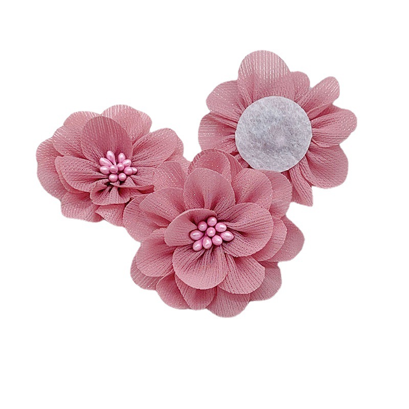 Korean Version Of Organza Flowers Children's Clothing Accessories Hairpin Accessories Cloth Handmade Flower Heart Flowers Item Picture