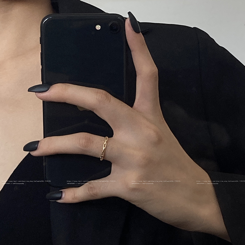 韩版抖音网红个性戒指创意时尚链条指环气质轻奢精致设计感戒指详情图2