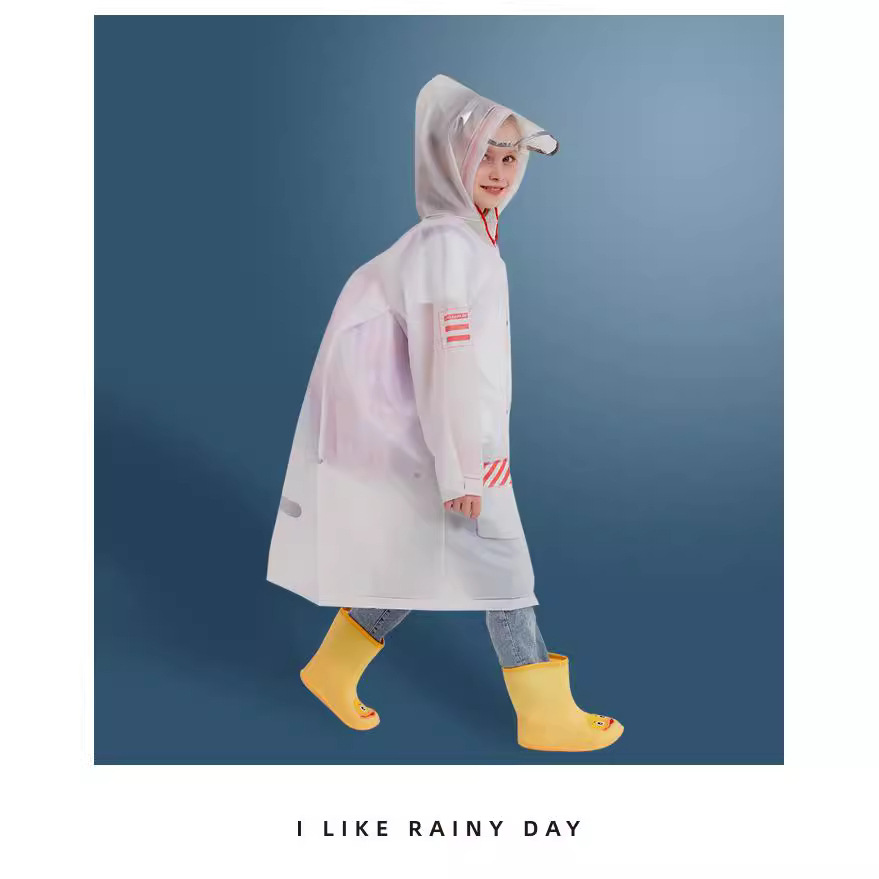 Children's Raincoat Wholesale Kindergarten Boys And Girls Long One-Piece Body Waterproof With Schoolbag Bit Poncho Hair
