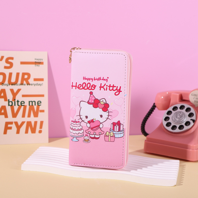 Cross-Border Source Japan And South Korea Trend Creative Cartoon Cat Multi-Layer Zipper Lady Student Purse Sanrio Foreign Trade details Picture