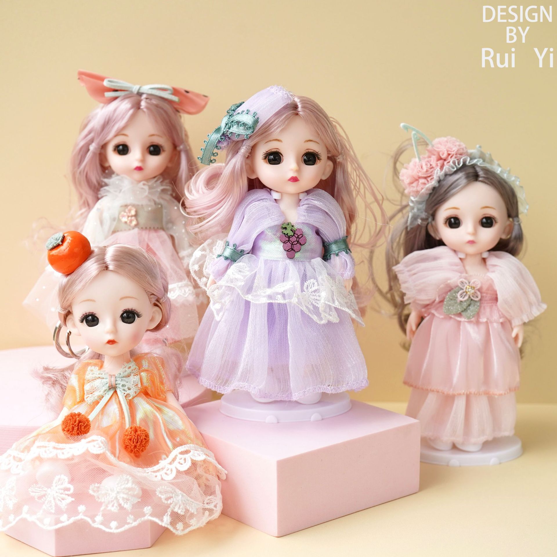纱裙系列关节可动BJD6寸钥匙扣洋娃娃儿童手办公仔女孩玩具厂家