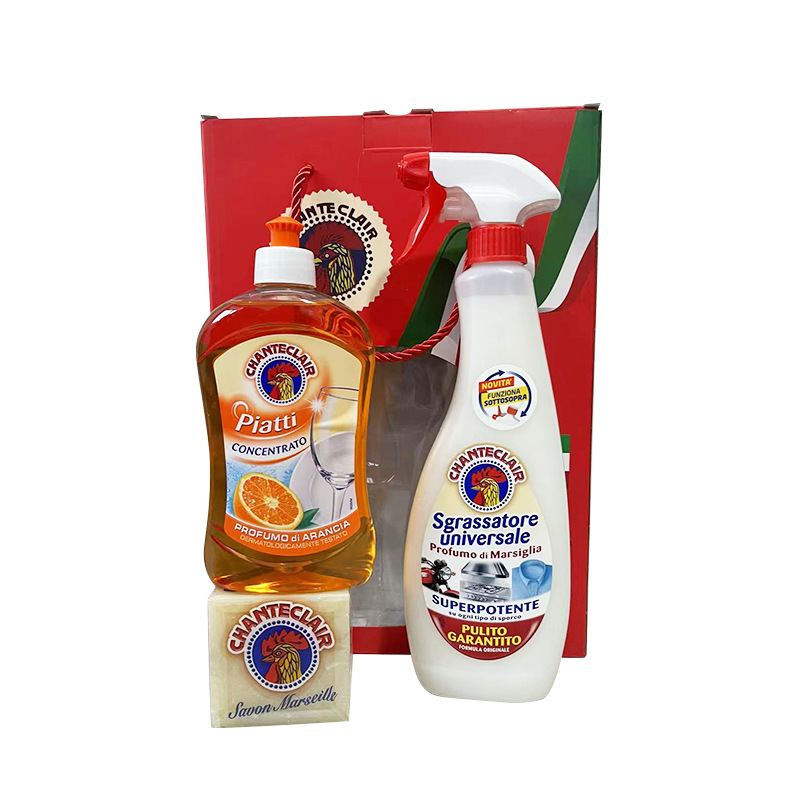 Factory Goods Through Big Cock Cock Head Three-Piece Laundry Detergent Gift Box Set Detergent Soap Liquid Dish Soap details Picture