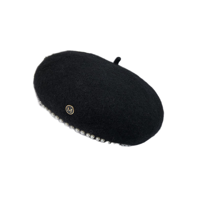 小香风钉珠贝白底实物图