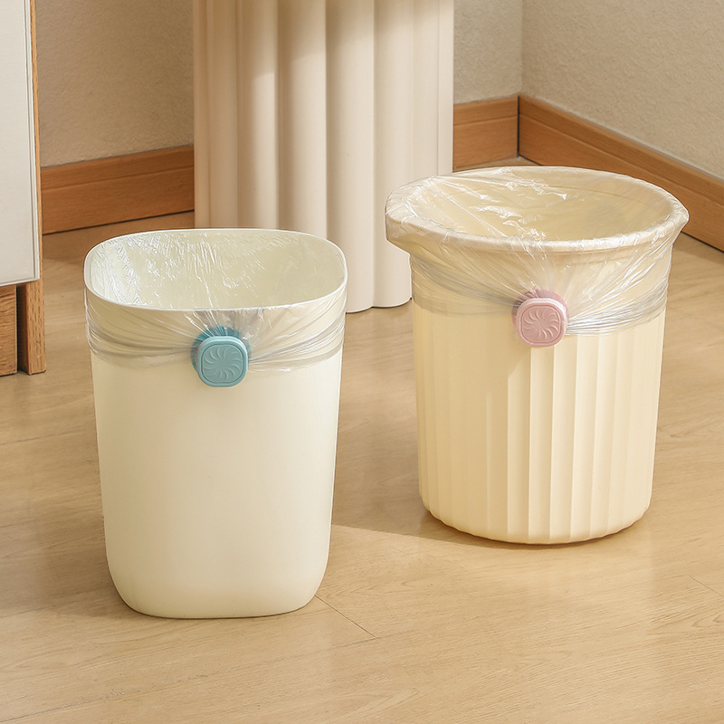 Rotating button type garbage bag fixed buckle, seamless universal trash can plastic bag, anti-slip and durable fixed clamp Application Scenario