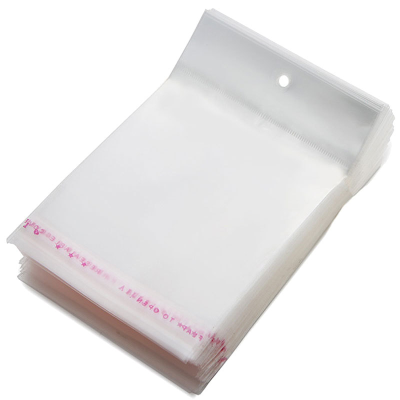 White pearlescent film card head bags, transparent self-adhesive bags with hanging holes, self-sealing accessory bags, card bags, factory direct sales Item Picture