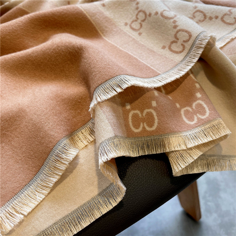 Scarf Styled as Shawl, Head Wrap, and Coffee Cozy