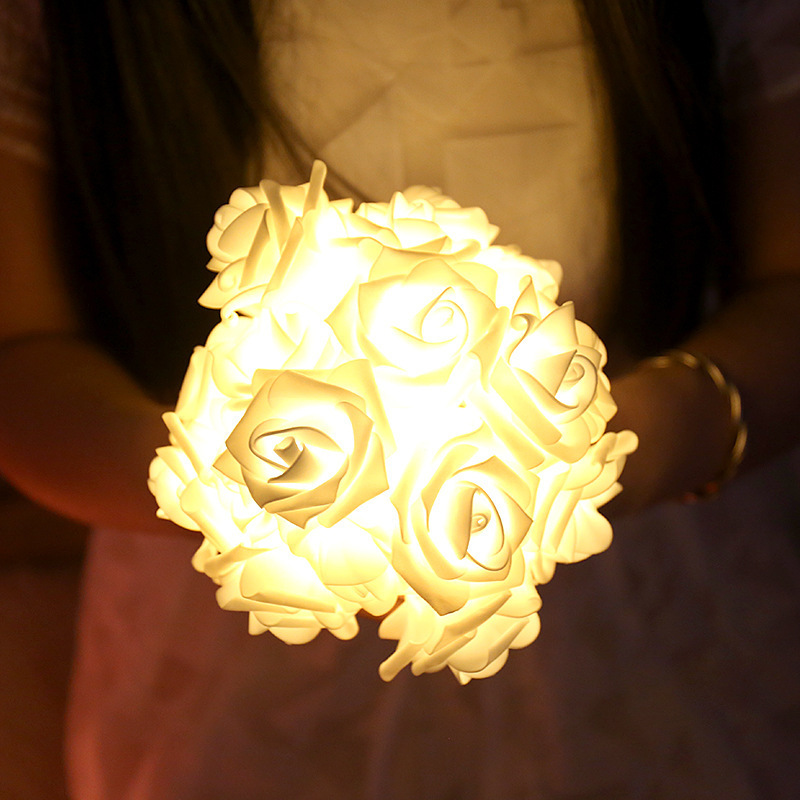 厂家直销LED仿真玫瑰花灯串婚庆婚房求婚道具装饰玫瑰花灯氛围灯详情图4