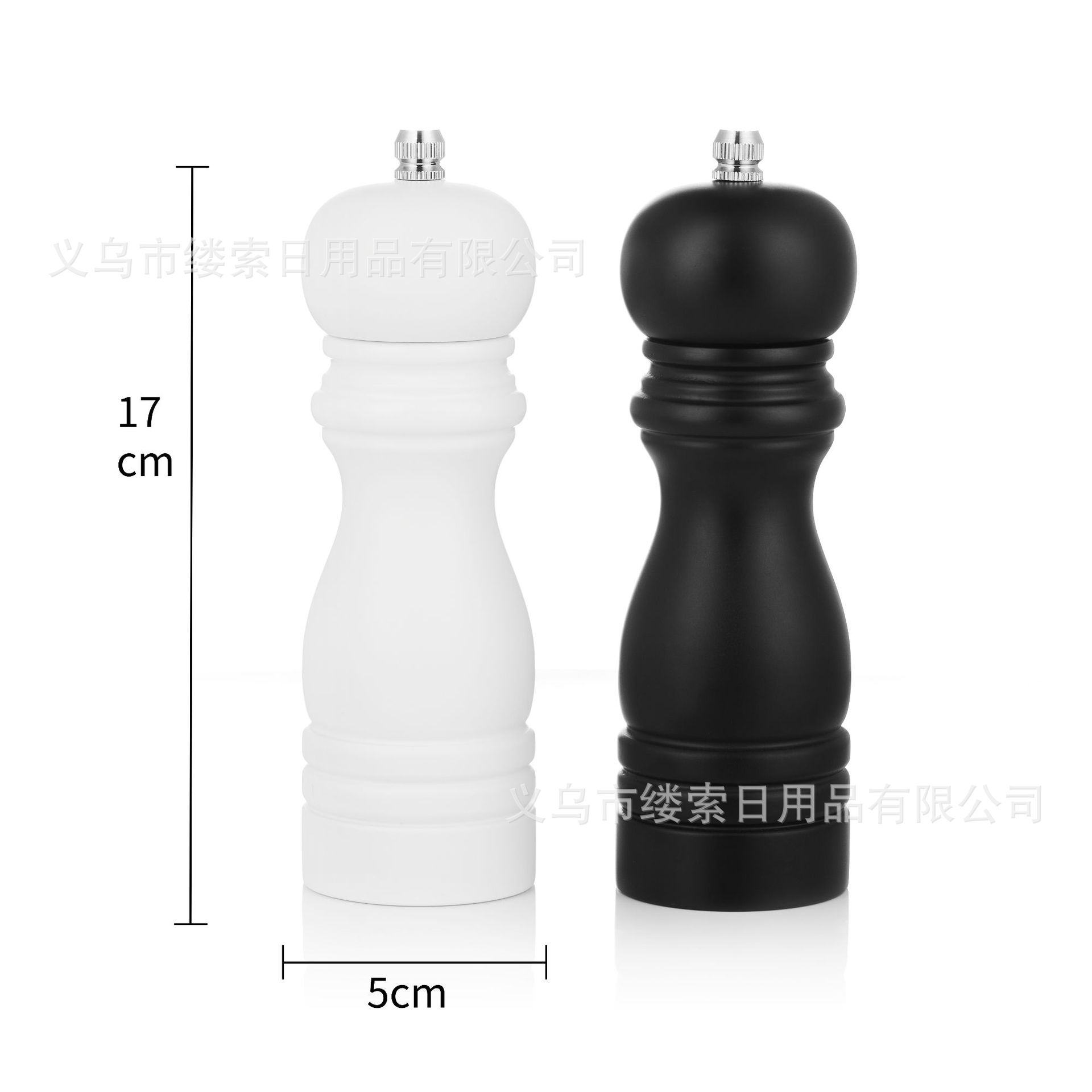 跨境套装黑白款胡椒磨北欧手动橡胶木胡椒研磨器手动胡椒磨调味罐