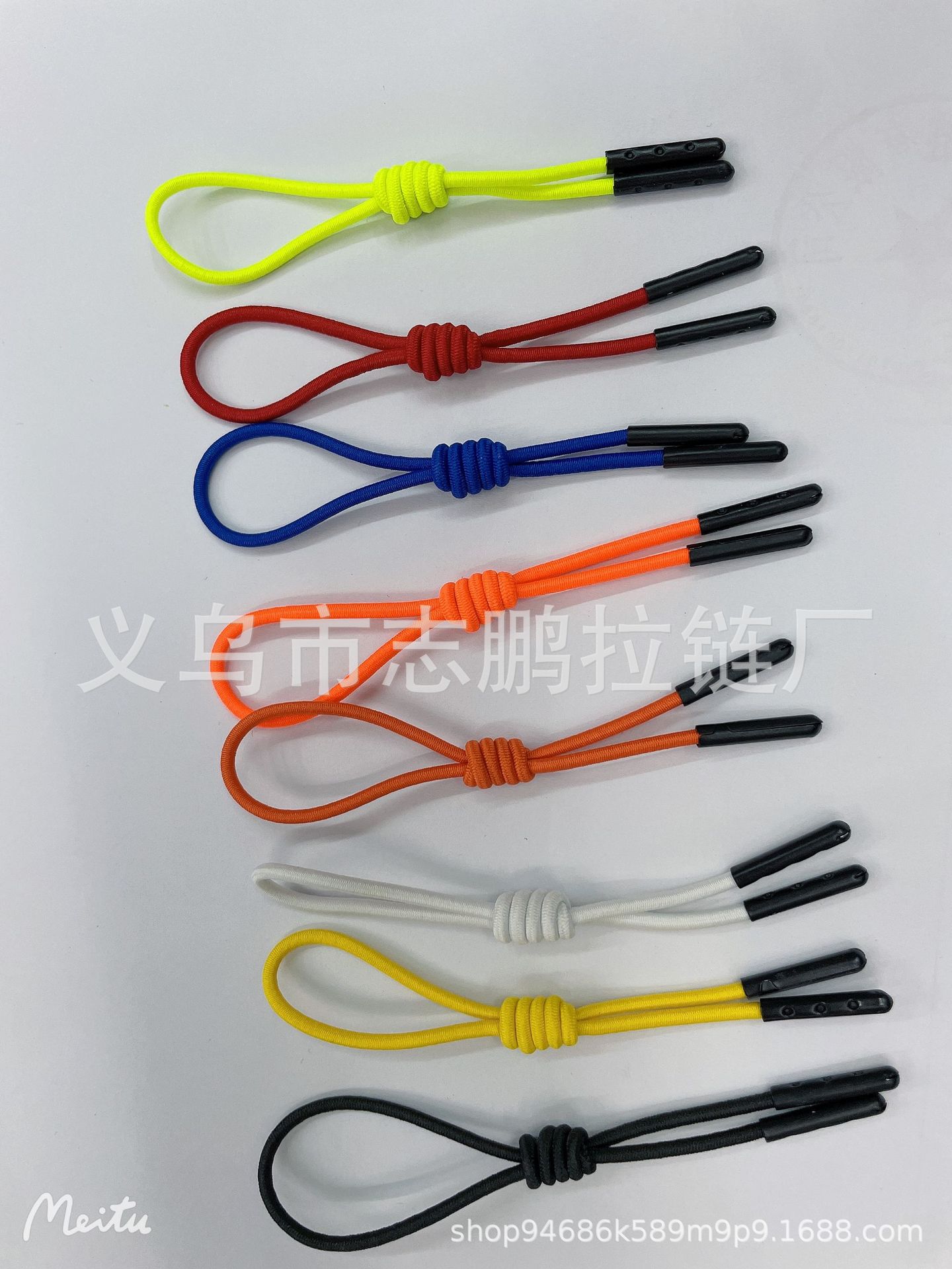 现货彩色合金弹力拉链绳头拉绳拉头拉链头服装箱包拉绳拉尾拉手