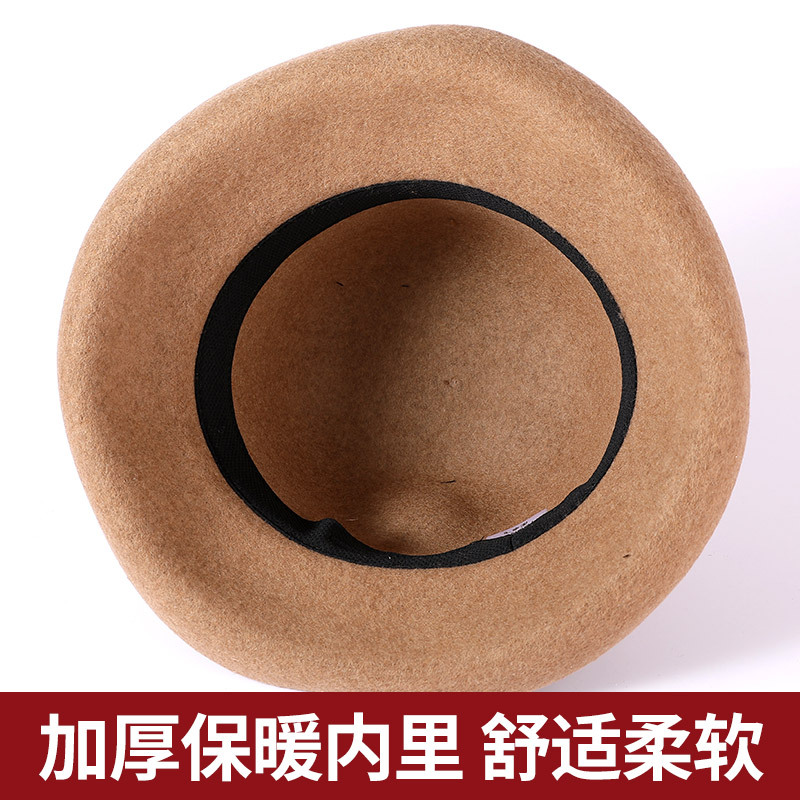Woolen Hat Woman Basin Hat Autumn And Winter All Fashion Warm Fisherman Hat Elegant Temperament Show Face Small Woolen Top Hat details Picture