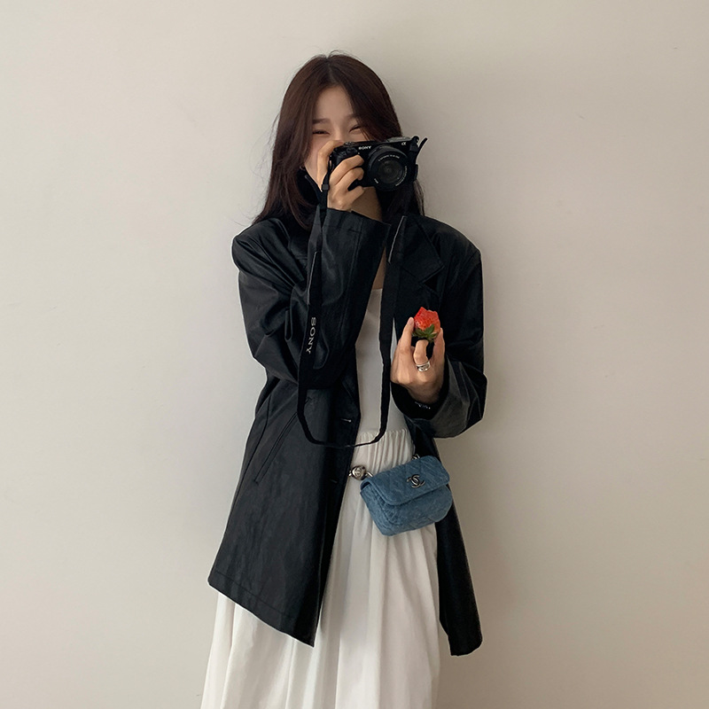 MOXI Thirteen Factories Women's Leather Jacket for Women 2024 Spring and Autumn New Korean style Women's jacket PU leather jacket top Application Scenario