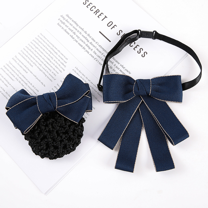 领花女职业头花套装银行酒店邮政工装领结制服衬衣系带蝴蝶结领饰产品图