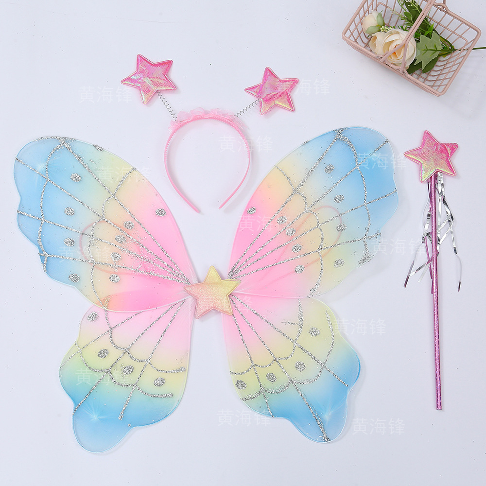Manufacturers Spot Butterfly Wings Three Sets Of Children's Birthday Party Photo Decoration Props Net Red Stall Toys details Picture