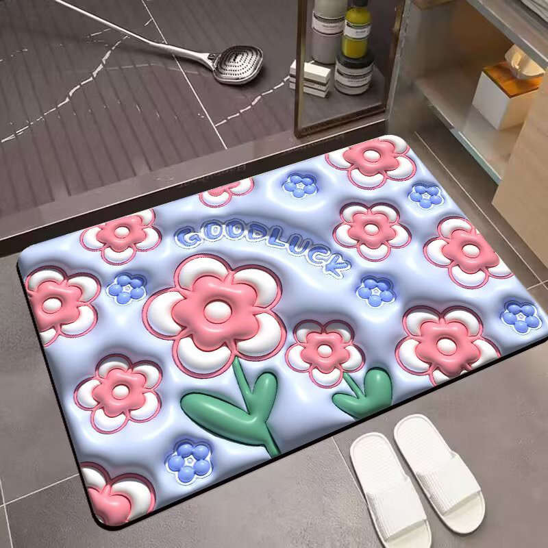 3D stereoscopic, simple and fashionable diatom mud ins-style popular expansion floor mat Specification image
