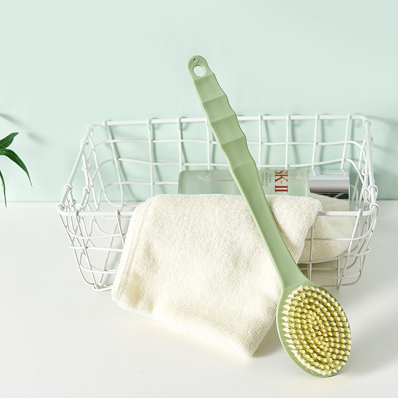 Double-sided long-handled soft-bristled bath brush, scrubbing and bathing brush, long-handled bath brush, back scrubbing magic tool, very useful and amazing details Picture