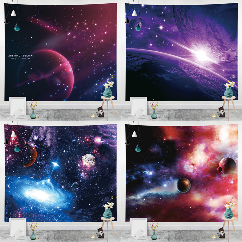 ins星空挂布装饰房间客厅卧室挂毯网红背景布北欧床头装饰挂毯