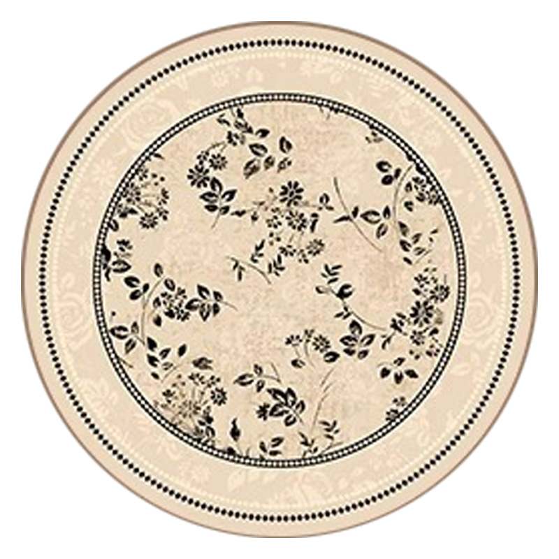 圆形地毯客厅高级感法式中古风新款卧室床边毯衣帽间化妆间地垫