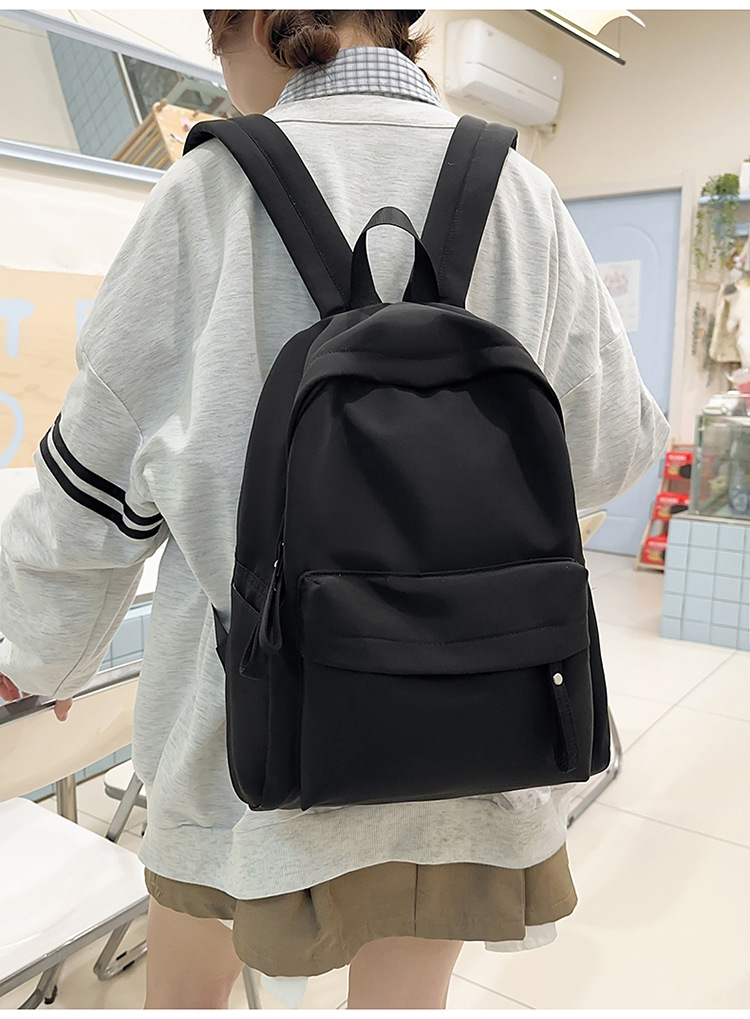 书包女ins 小清新高中生双肩包女纯色少女旅行背包男耐磨休闲背包详情16
