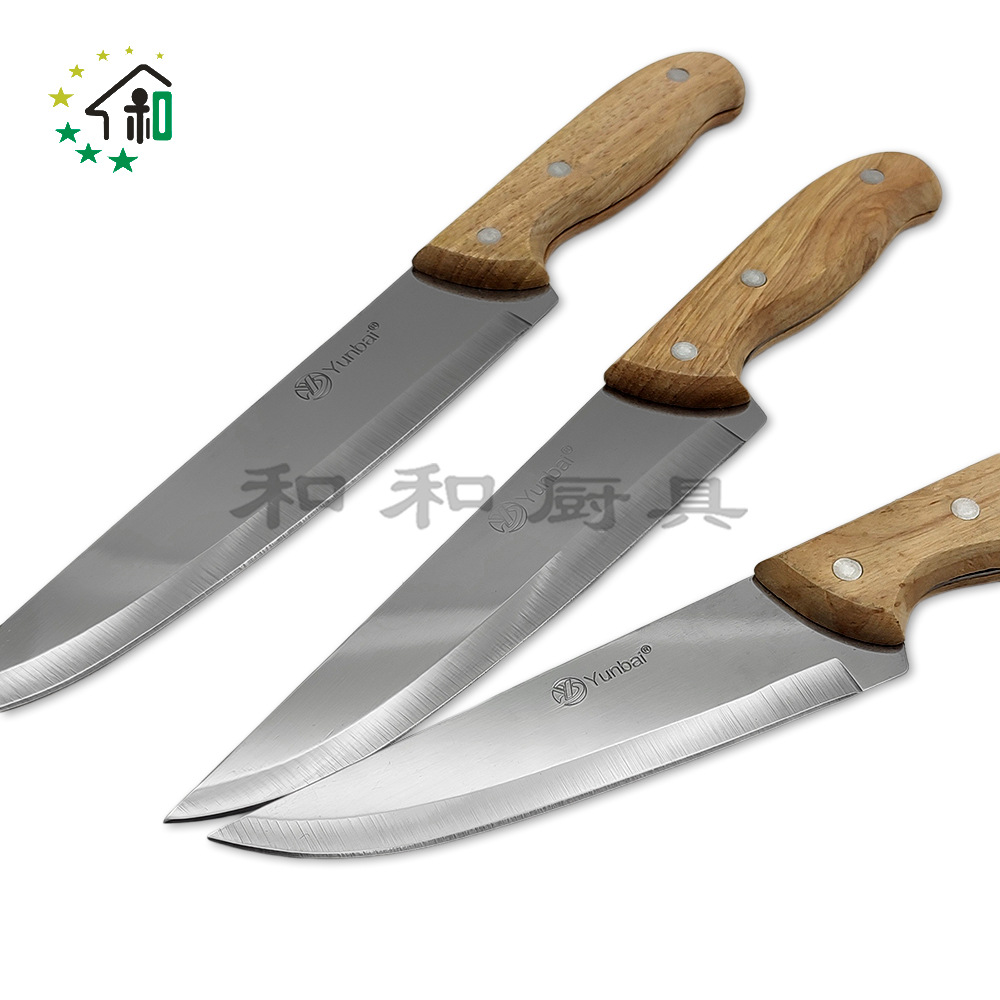 Wholesale wooden handle stainless steel knife Fruit knife non-slip design Easy to carry home chef's knife slice kitchen knife Specification drawing