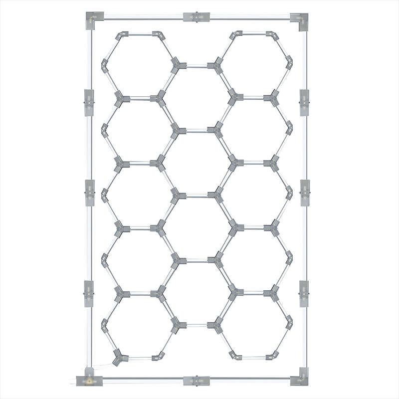 Honeycomb car wash light, cross-border 110V5 hole, car beauty shop, supermarket waterproof and dustproof film, 4S store garage light Item Picture