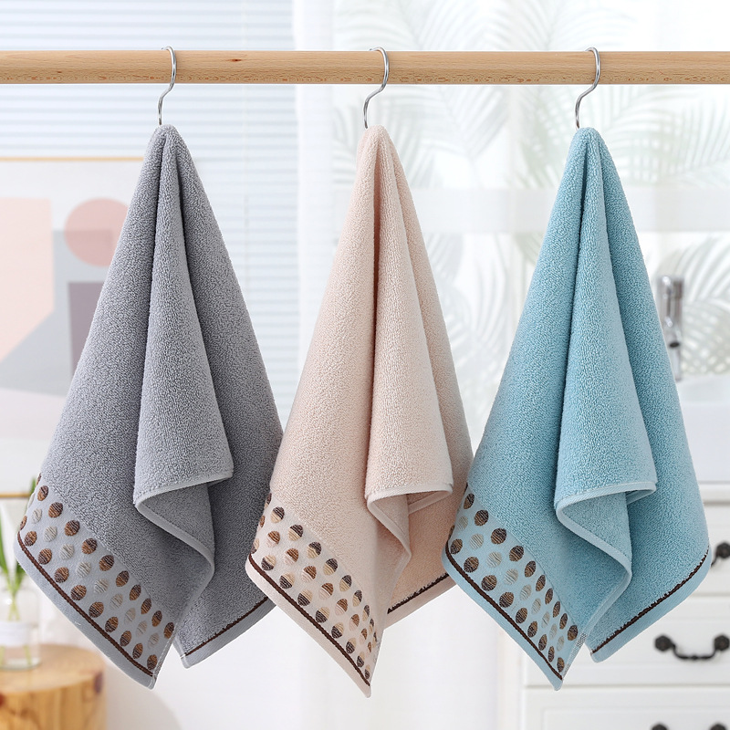 Hengyuanxiang Towel Factory Direct Wholesale Pure Cotton Towel Plain Jacquard Polka Dot Face Towel Face Towel Adult Household Household details Picture