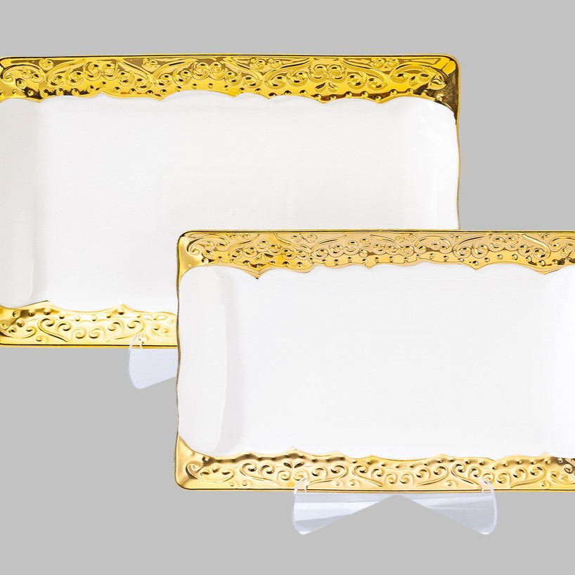Light luxury ceramic tableware set. Wholesale of high-end gold-plated plates with gold edges Application Scenario