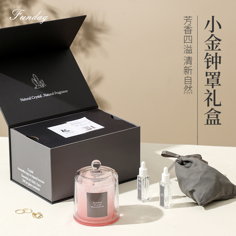 金钟罩香薰精油扩香石礼盒套装创意办公室摆件家用无火香薰水晶石详情图2