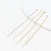 Copper-plated 18K real gold color retention box chain ear wire 14K earring chain ear needle welded flat chain ear accessory A55 Application Scenario