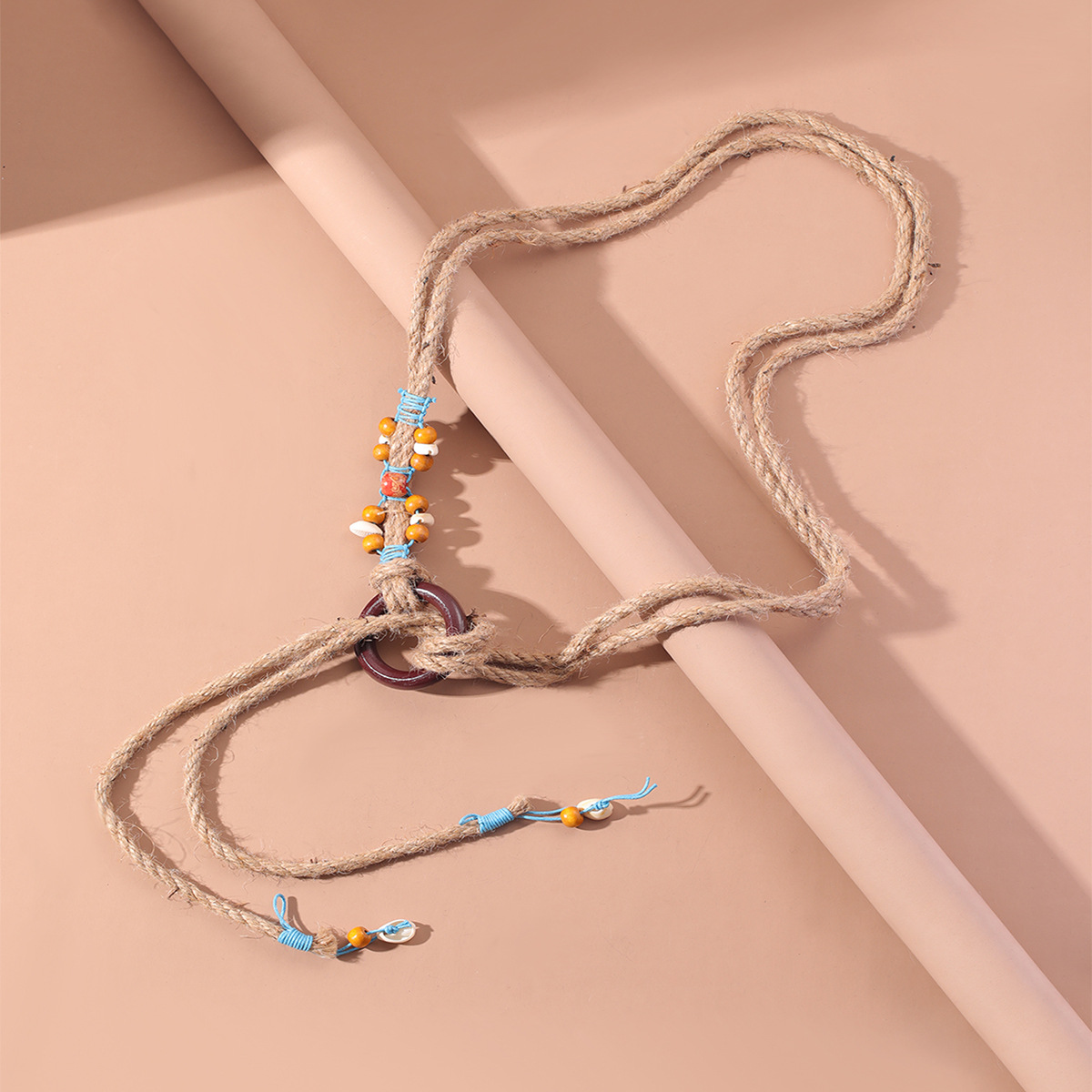 Best-selling Bohemian woven hemp rope waist chain, thin waist belt, women's versatile dress, cross-border accessories wholesale Specification image