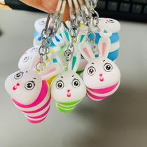Rabbit head caterpillar Keychain Slug simulation toy rabbit fingertip snail Fidgetslug decompression