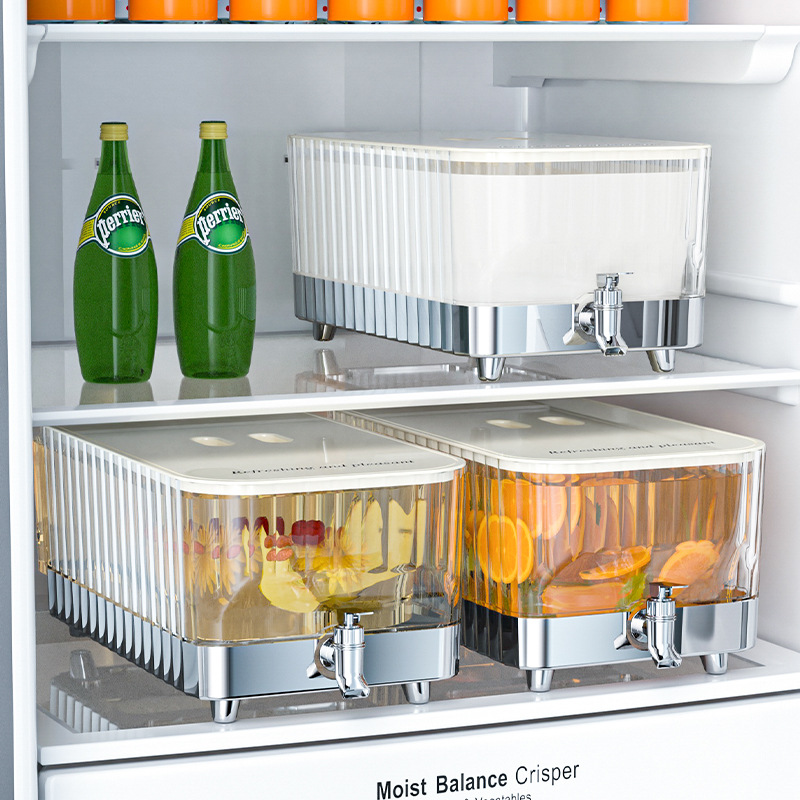 5.3L Large Capacity Refrigerator Cold Kettle With Tap Household Plastic Cold Kettle Juice Lemon Fruit Tea Cold Brew Pot Specification drawing