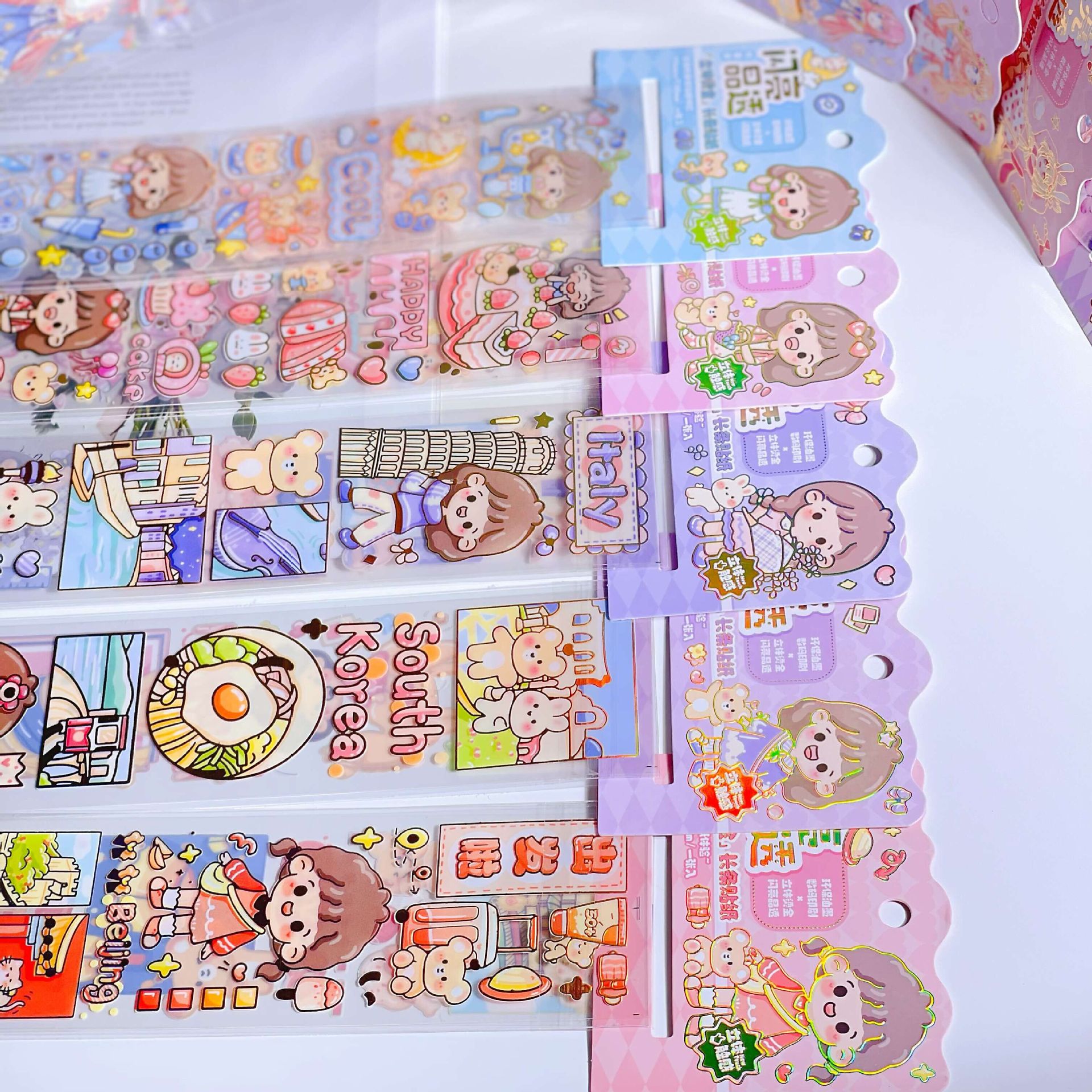 Twilight shining crystal clear three-dimensional gilded long strip stickers, soft and cute material stickers, planner stickers, cup stickers Item Picture