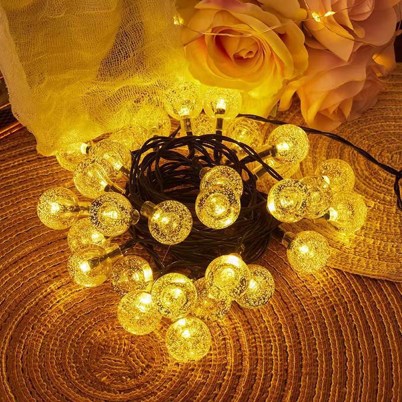 Cross-border led solar lights, outdoor camping, courtyard decoration, star lights, bubble color lights, string lights details Picture