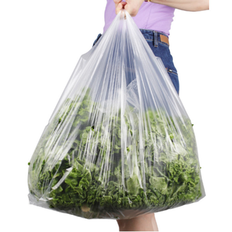 透明水果蔬菜袋白色加厚一次性打包塑料袋加大号手提背心袋65*90
