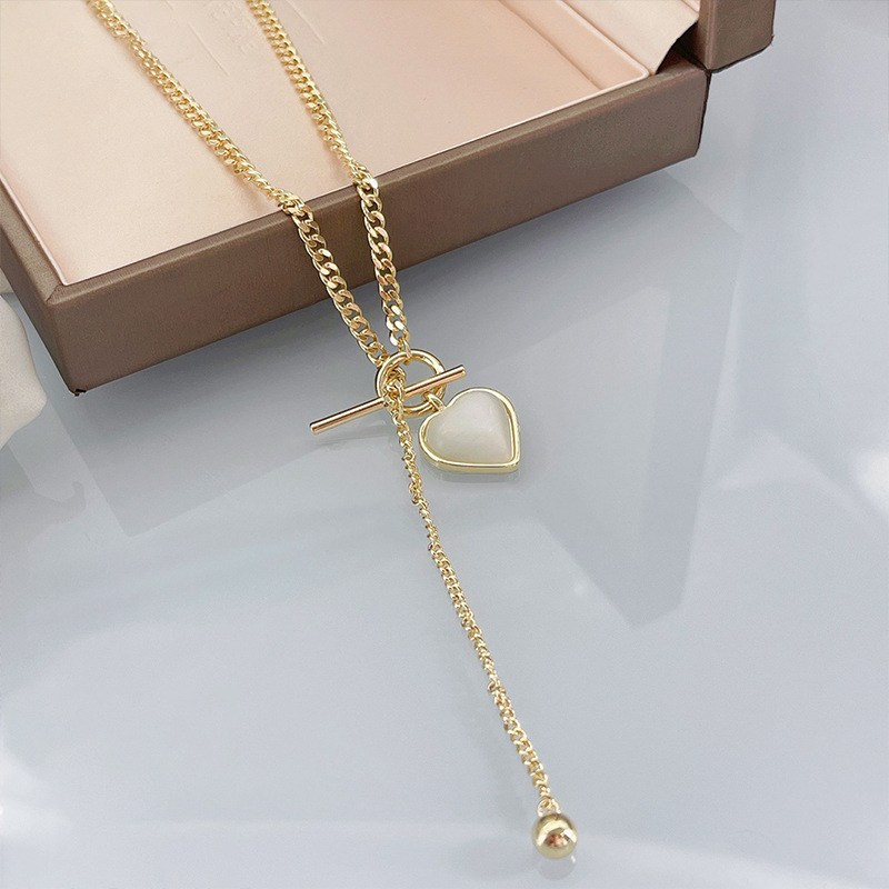 Obi new Cupid love necklace female light luxury niche design sense Instagram net red cold wind collarbone chain Specification drawing
