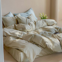 Simple wind plain A class cotton 100 long staple cotton four sets pure cotton quilt set sheet set three sets of bedding