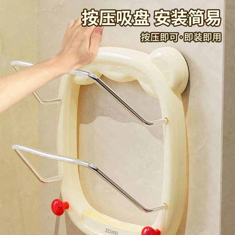 Non-drilling kitchen storage rack, double-layer pot lid rack, suction cup type multi-functional household storage rack, cutting board rack, multi-layer anvil details Picture